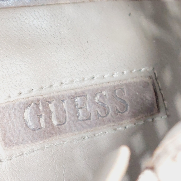 Guess Oana Tan Brown Leather Perforated Peep Toe Block Heel Ankle Booties V536 - Picture 10 of 13